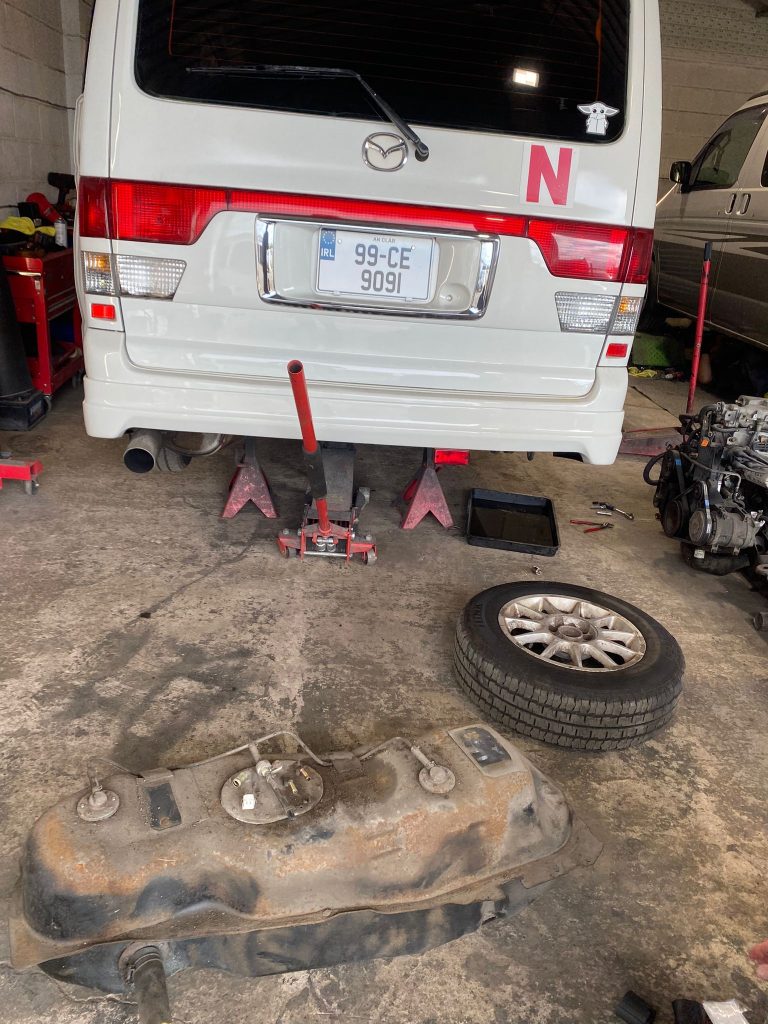 Mazda Bongo from Ireland arriving for engine restoration