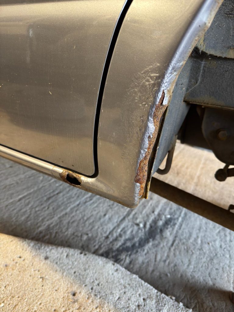 Mazda Bongo welding repairs during respray project