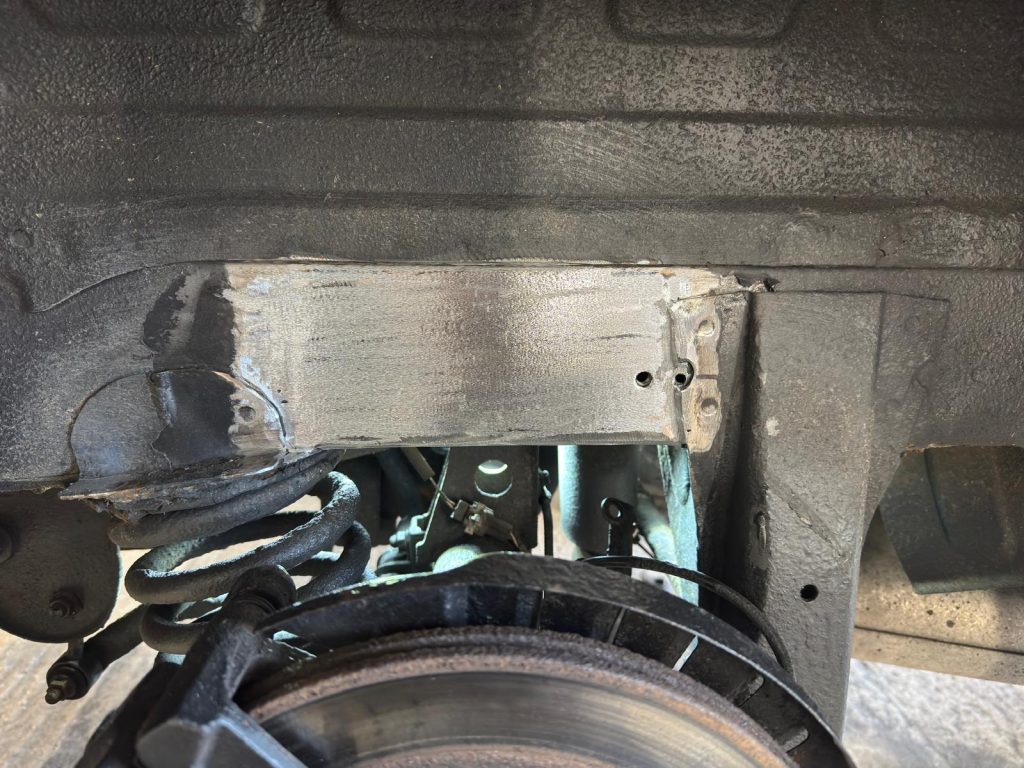 Clean metal panels welded into Mazda Bongo