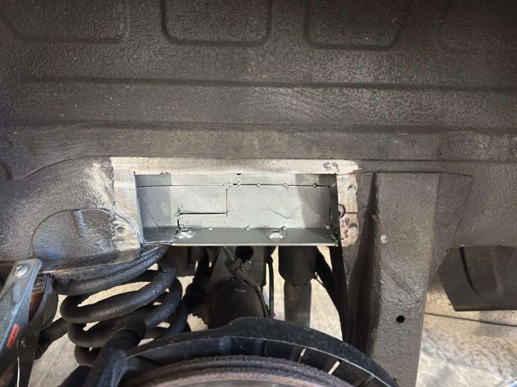 Mazda Bongo chassis welding in progress