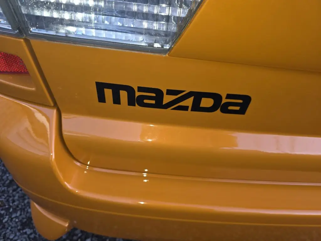 Mazda Bongo in white and orange with colour-coded trims and mirrors