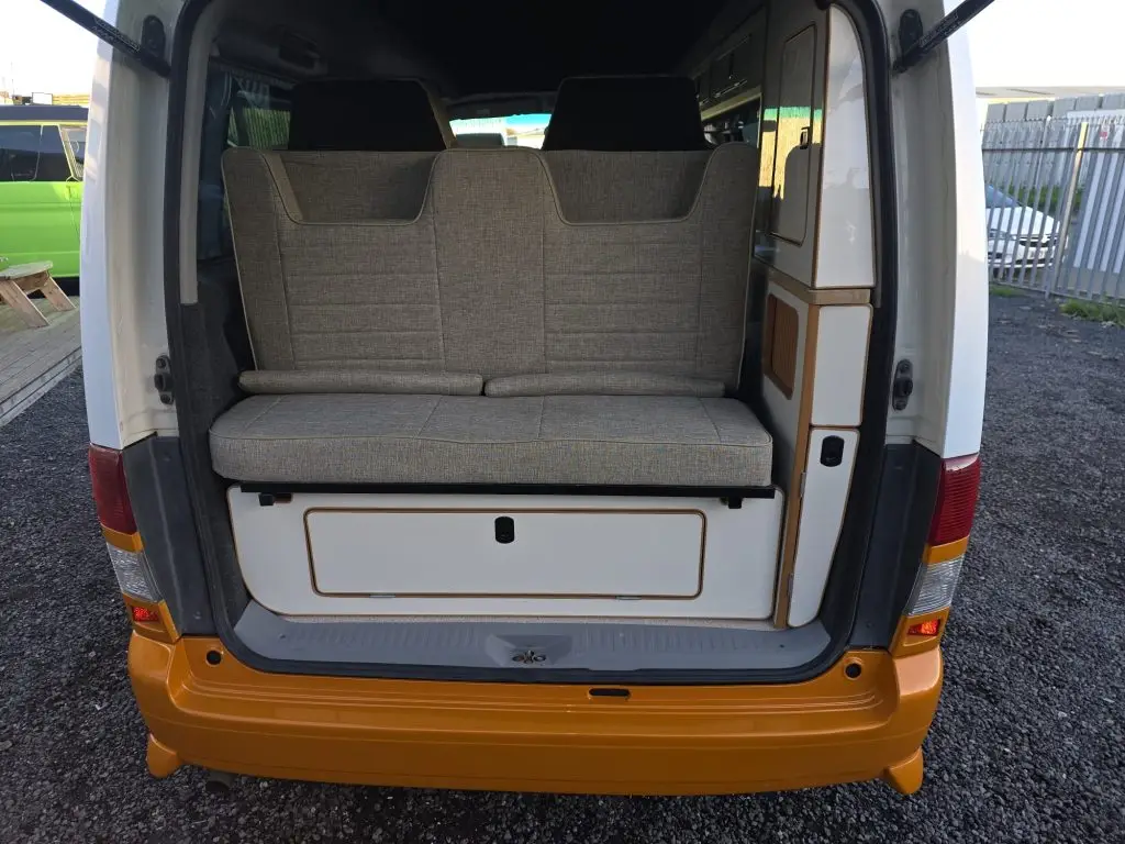 Mazda Bongo in white and orange with colour-coded trims and mirrors
