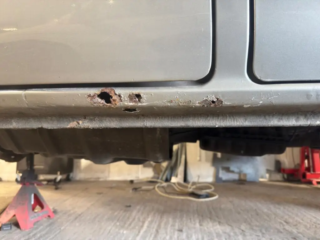 Mazda Bongo welding and sill repair during restoration