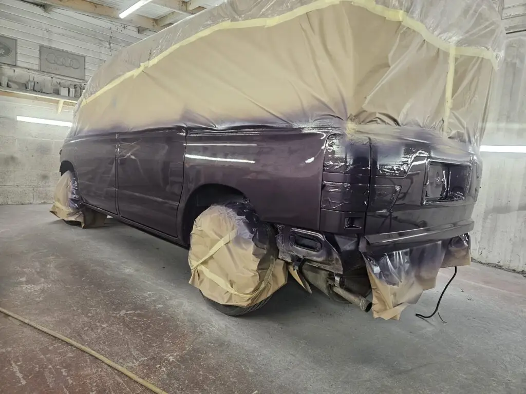 Mazda Bongo purple lower half restoration