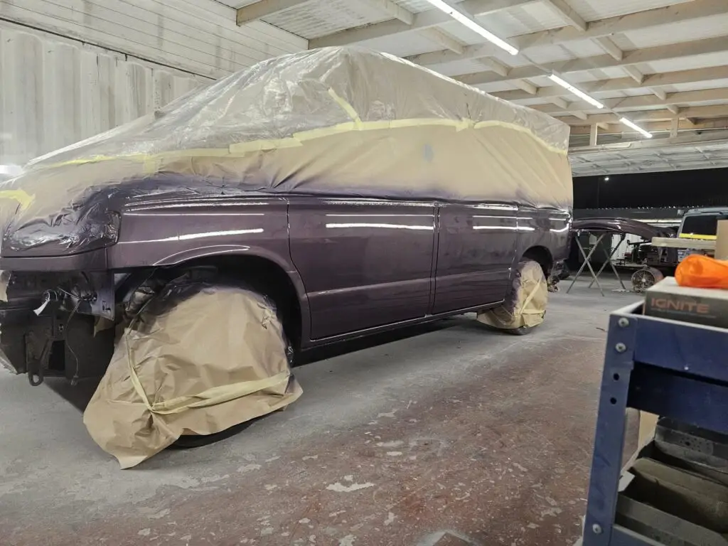 Mazda Bongo purple lower half restoration
