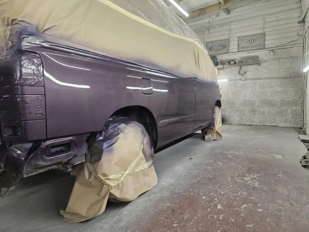 Mazda Bongo purple lower half restoration