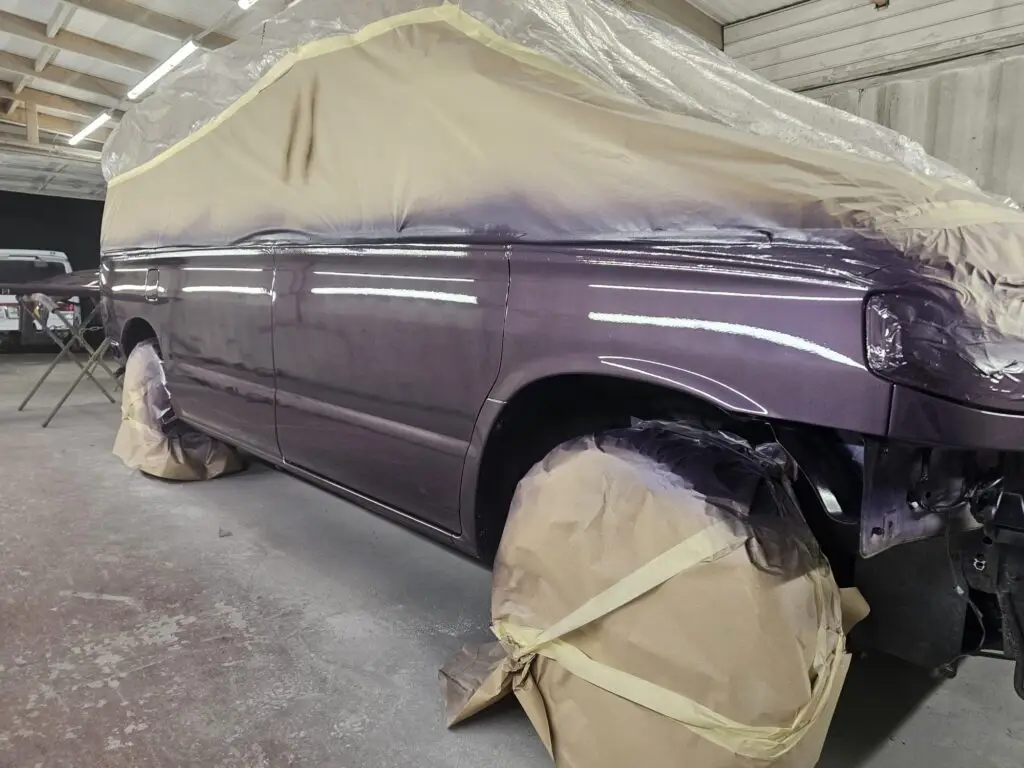 Mazda Bongo purple lower half restoration