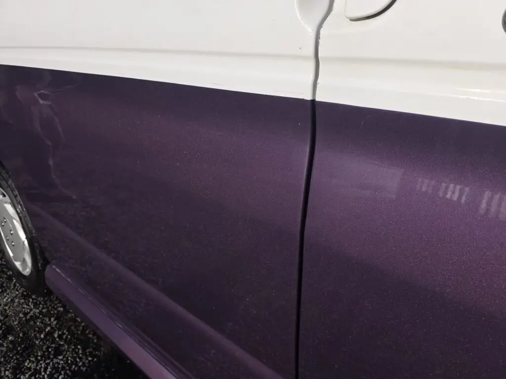 Mazda Bongo purple with orange pearl paint finish