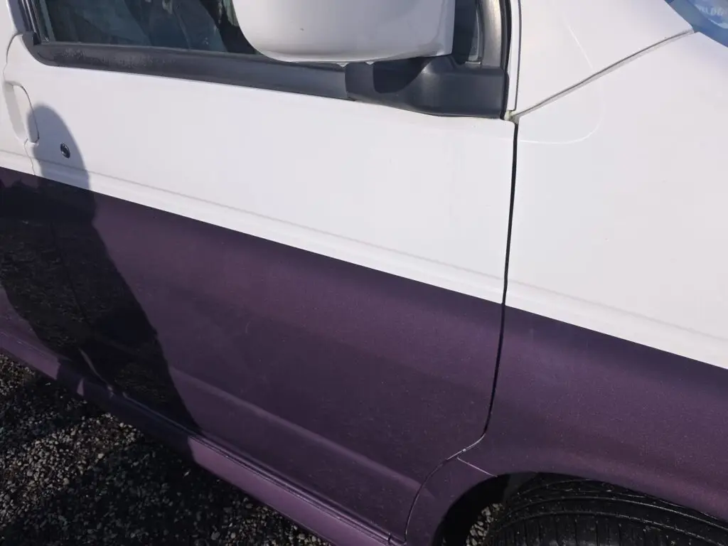 Mazda Bongo purple with orange pearl paint finish