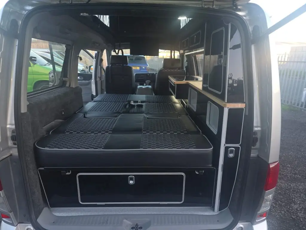 Mazda Bongo grey honeycomb stitched seats